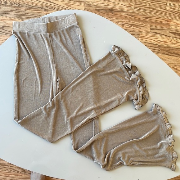 Like new Micro Flare Stretch Gold Pants - Picture 1 of 4